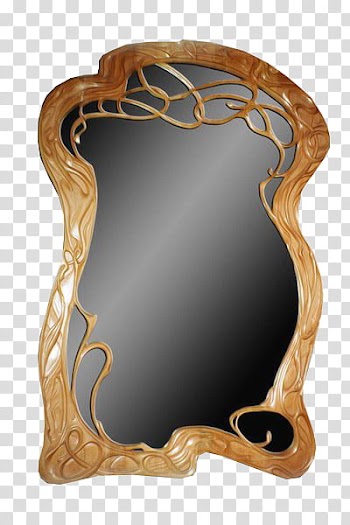 K WATCHERS Gift , brown wood-framed mirror illustration transparent background PNG clipart