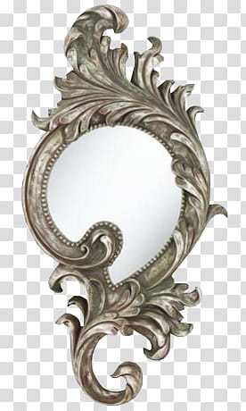 K WATCHERS Gift , mirror with gray floral frame illustration transparent background PNG clipart