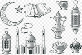Kaaba Great Mosque of Mecca Hajj Illustration - Elements vector of Saudi Arabia 