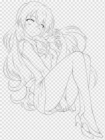 Kaga Kouko, female anime character sketch transparent background PNG clipart