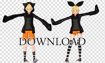 Kagamine Rin and Len Black cat TDA [DL], girl character wearing black long-sleeved shirt illustratin transparent background PNG clipart