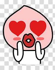 Kakao Talk Apeach, pink and white heart illustration transparent background PNG clipart
