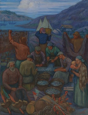 Kalastajia, 1938, Anton Lindforss | Free Photo - rawpixel