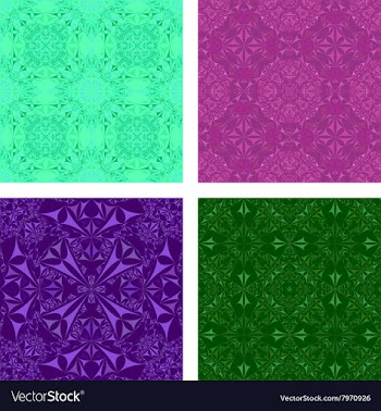 Kaleidoscope Inspired Floral Background Set vector image