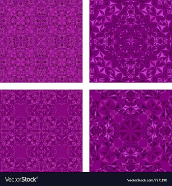 Kaleidoscope Inspired Floral Background Set vector image