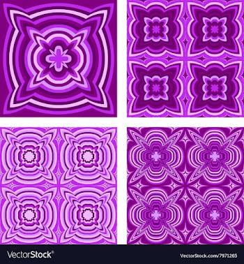 Kaleidoscope Inspired Floral Background Set vector image