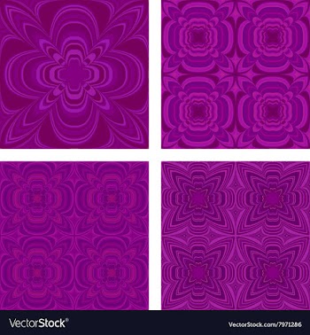 Kaleidoscope Inspired Floral Background Set vector image