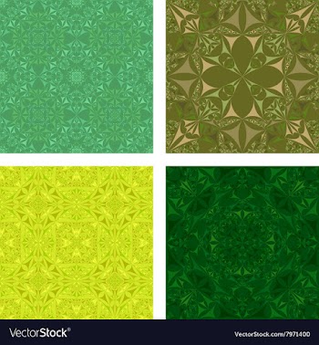 Kaleidoscope Inspired Floral Background Set vector image