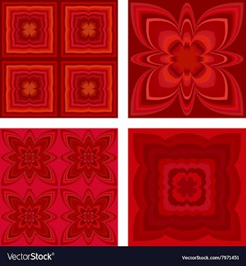 Kaleidoscope Inspired Floral Background Set vector image