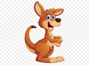 Kangaroo Cartoon Illustration - Happy kangaroo 