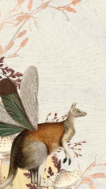 Kangaroo with dragonfly iPhone wallpaper, | Free Photo - rawpixel
