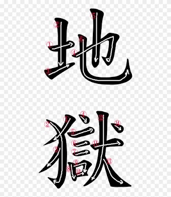 Kanji Writing Order For 地獄 - Riku In Japanese Word