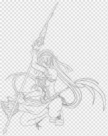 Kanu Unchou Ikkitousen line art transparent background PNG clipart