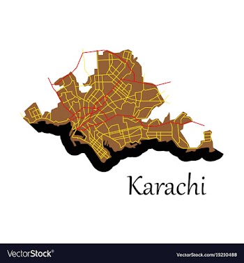 Karachi pakistan colorful flat map streets vector image