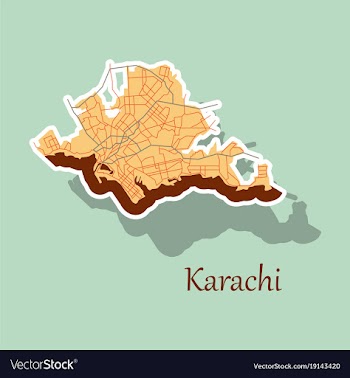 Karachi pakistan colorful sticker map streets vector image