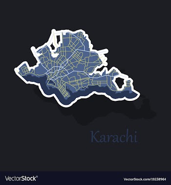 Karachi pakistan colorful sticker map streets vector image