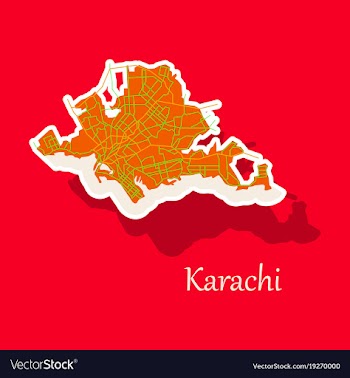 Karachi pakistan colorful sticker map streets vector image