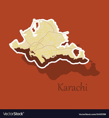 Karachi pakistan colorful sticker map streets vector image