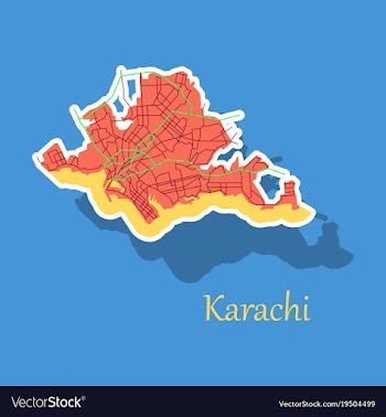 Karachi pakistan colorful sticker map streets vector image