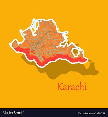 Karachi pakistan colorful sticker map streets vector image
