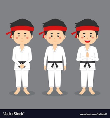 karate character with various expression