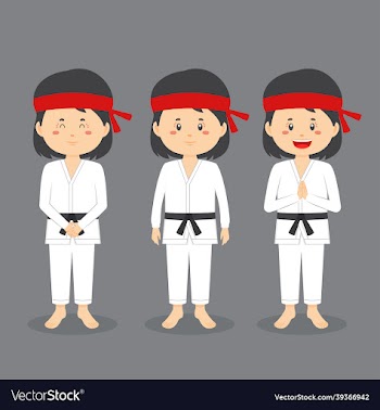 karate character with various expression