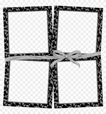 Karenphoto 4 Frames Black Silver Bow By Karenphoto70 - 4 Photo Frame Png