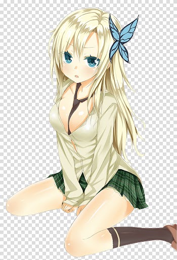 Kashiwazaki Sena NO , female white-haired anime character transparent background PNG clipart