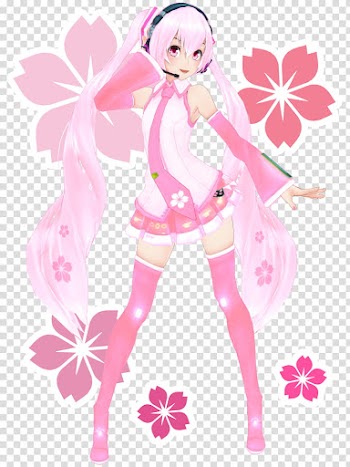 KasokuSato Sakura Miku DL, anime character transparent background PNG clipart