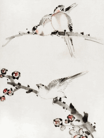 Katsushika Hokusai&rsquo;s birds on branches | Free Photo Illustration - rawpixel