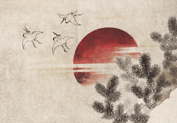 Katsushika Hokusai's birds and sunset, | Free Photo Illustration - rawpixel