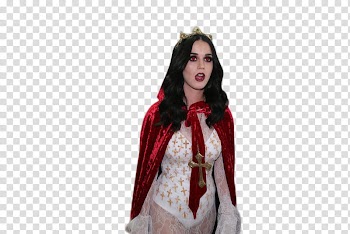 Katy Darks Perry, Katy Perry wearing red cape transparent background PNG clipart