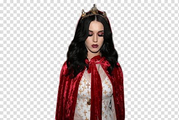 Katy Darks Perry, standing Katy Perry in red robe transparent background PNG clipart