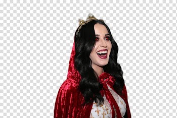Katy Darks Perry, woman wearing vampire Halloween costume transparent background PNG clipart