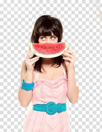 Katy Perry, Katy Perry holding watermelon fruit transparent background PNG clipart