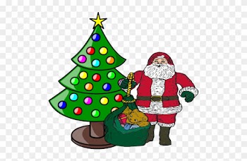 Kaufman, Kemp Churches Hillcrest Baptist Church, First - Santa Claus And Christmas Tree Clip Art