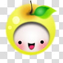 Kawaii babies icons, yellow fruit with leaf transparent background PNG clipart