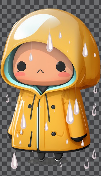 Kawaii cartoon raincoat PNG transparent