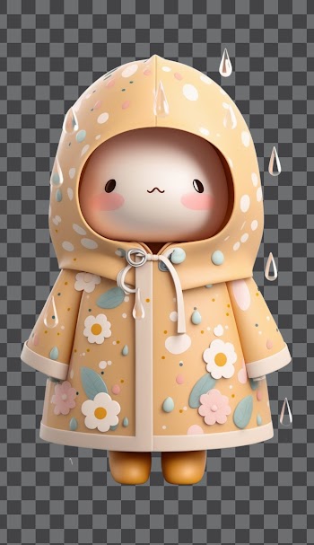 Kawaii cartoon raincoat PNG transparent