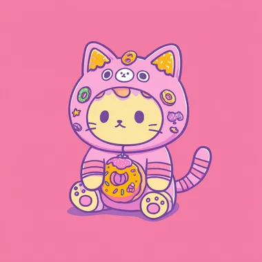 Kawaii Cat in Adorable Gear Kawaii Cat in Adorable Gear
