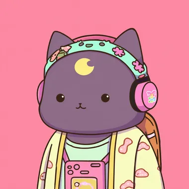 Kawaii Cat in Adorable Outfit Kawaii Cat in Adorable Outfit