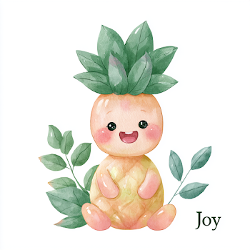 Kawaii Joyful Pineapple Character