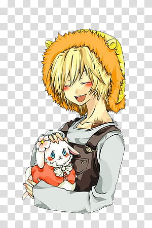 Kawaii KHR, yellow-haired girl anime transparent background PNG clipart
