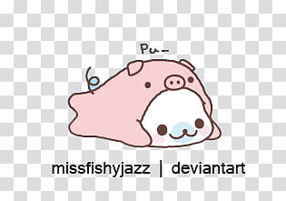 Kawaii Paradise, pink and white animal illustration transparent background PNG clipart