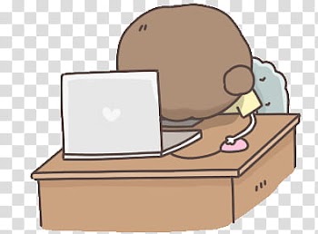 Kawaii People, animated laptop transparent background PNG clipart