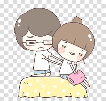 Kawaii People, man and woman transparent background PNG clipart
