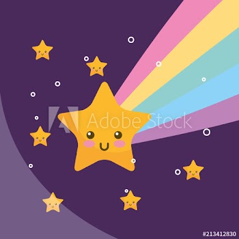 kawaii star rainbow night weather