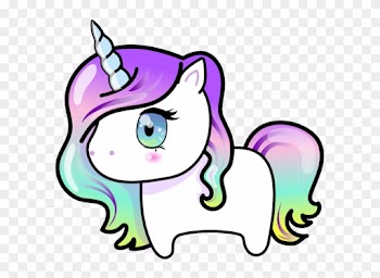 Kawaii Unicorn With Rainbow Hair By Barovlud - Kawaii Unicorn With Rainbow Hair