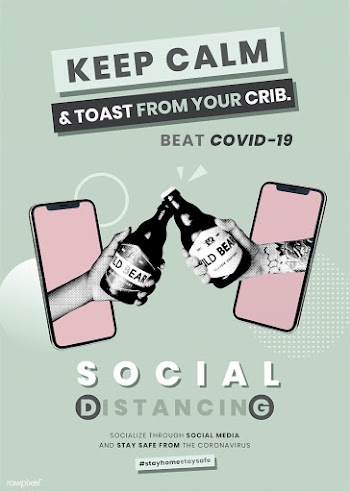 Keep calm and toast from your crib during coronavirus pandemic templat.. | Free  vector - 2301674