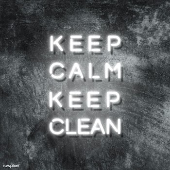 Keep calm, keep clean white neon sign | Free  illustration - 2312690